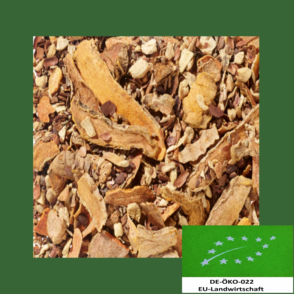 Kurkuma Relax Kräuterteemischung ohne Zusatz von Aromen. 