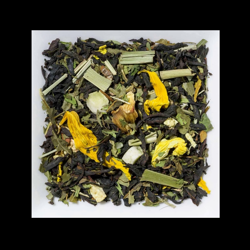 Minze-Limette aromatisierte Schwarztee-Kräutermischung