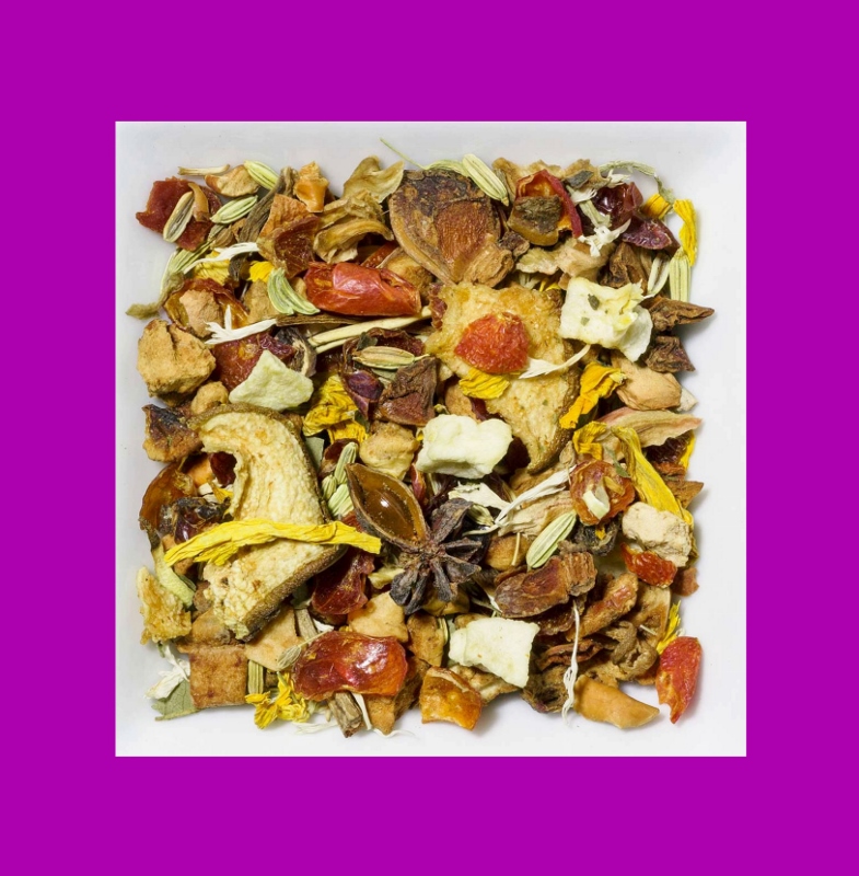 Birne-Sternanis. Natürlich aromatisierte Früchte-/Gewürzteemischung