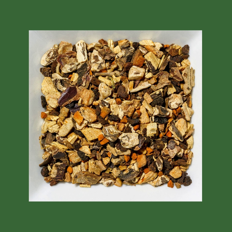 Wurzeln-Kurkuma-Zimt aromatisierte Kräuter-/ Gewürzteemischung