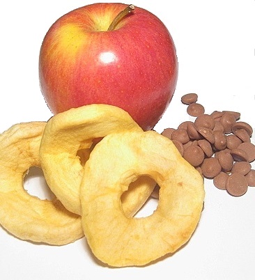 Apfelringe in Vollmilchschokolade