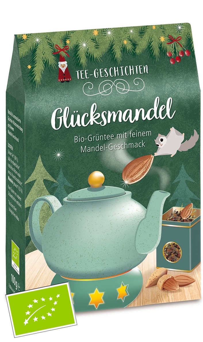 Glücksmandel aromatisierte Grüner Biotee 