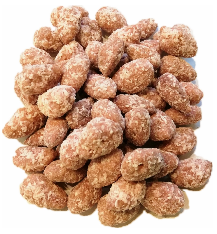 gebrannte Mandeln mit Erdbeer-Joghurtgeschmack